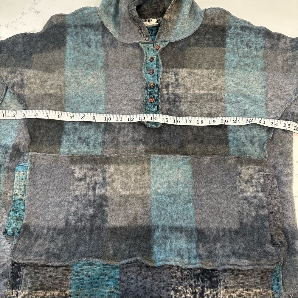 BiBi Dropped Shoulder Plaid Hooded Pullover - Picture 15 of 15